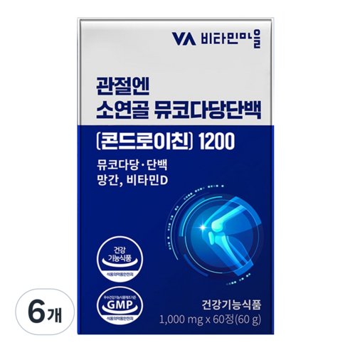 비타민마을 관절엔 소연골 뮤코다당단백 콘드로이친 1200 60g, 60정, 6개