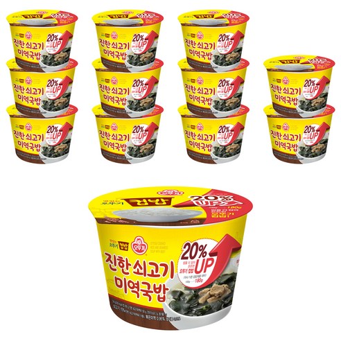 오뚜기 진한 쇠고기 미역국밥 컵밥, 314g, 12개