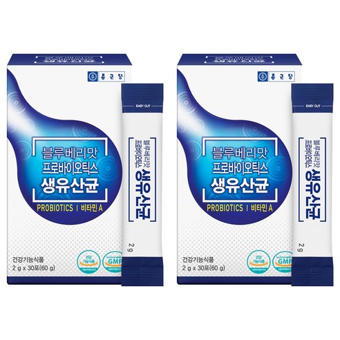 종근당 블루베리맛 프로바이오틱스 생유산균 30p, 60g, 2박스