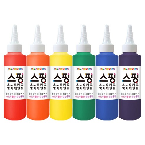 스노우키즈 감성물감 색감교육용 핑거페인트, 140ml, 6색