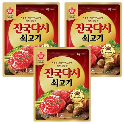 미원 진국다시 쇠고기, 2kg, 3개