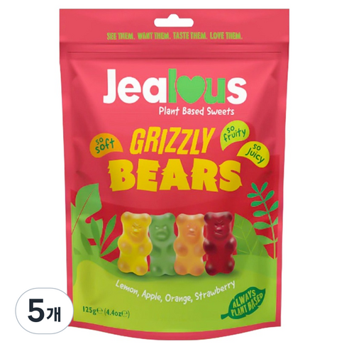 젤러스스윗 젤리 그리즐리 베어스, 125g, 5개
