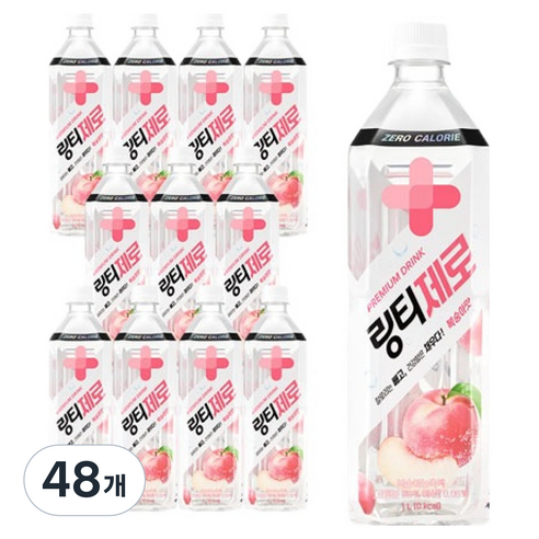 링티 링티제로 복숭아맛, 48개, 1L