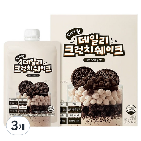 프롬바이오 디어퀸 데일리 크런치 쉐이크 7p, 280g, 3개