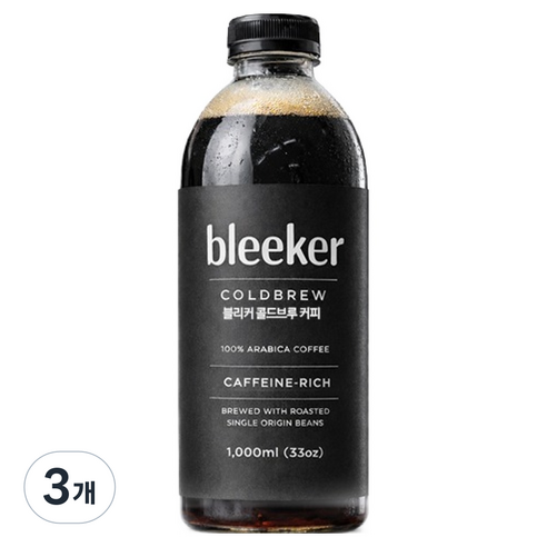 블리커 아라비카 콜드브루 더치커피 원액, 3개, 1개입, 1L