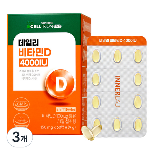 셀트리온 이너랩 데일리 비타민D 4000IU, 60정, 3개