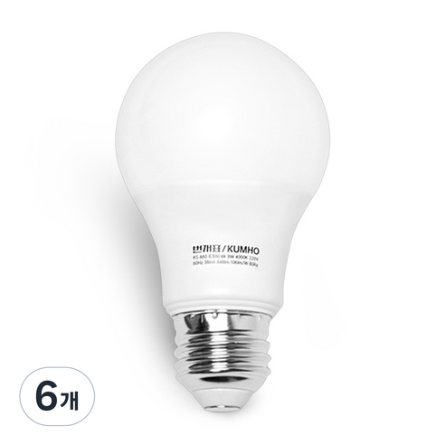 번개표 LED 전구 12W 주광색 6개
