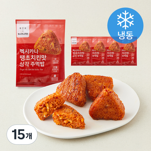 [로켓프레시] 바르닭 멕시카나 땡초치킨맛 삼각 주먹밥 (냉동)