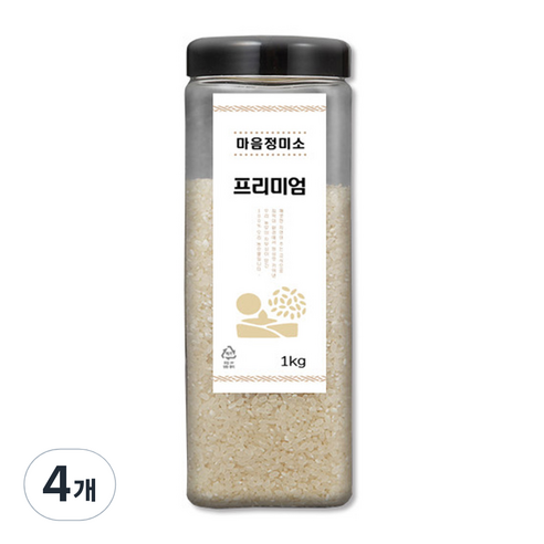 마음정미소 프리미엄 백미, 1kg, 4개, 특등급