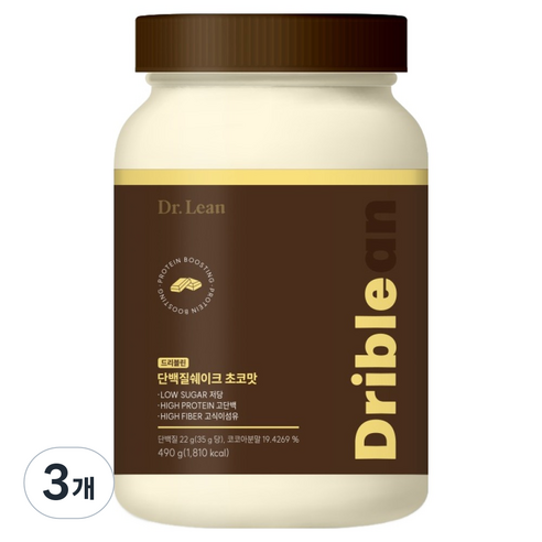 닥터린 드리블린 단백질쉐이크 초코맛, 3개, 490g