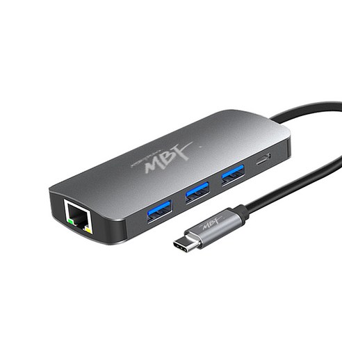 엠비에프 USB C타입 멀티 허브 아답타 MBF-UC8IN1AC, 메탈그레이, 1개