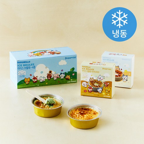 [로켓프레시] 로로멜로 아이스 브륄레 드리미즈 에디션 80g x 4종 세트 (냉동), 1세트