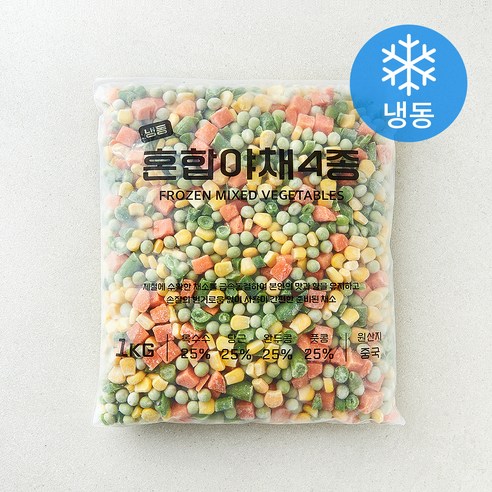 [로켓프레시] 혼합 야채 4종 세트 (냉동), 1세트, 1kg