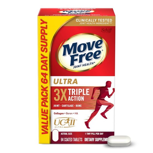 Move Free 울트라 트리플 액션 관절 지원 보충제 64정, 1개