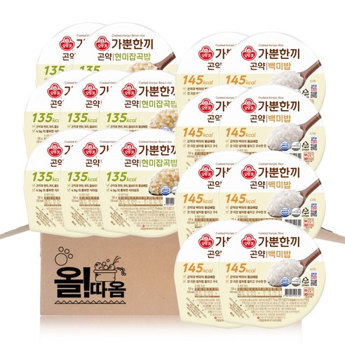 오뚜기 가뿐한끼 곤약밥 130g 2종기획세트(백미밥8+현미잡곡밥8), 130g