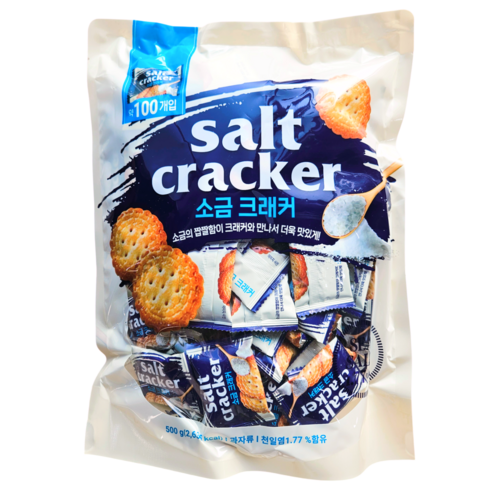 소금크래커 500g 대용량 개별포장 단짠 솔트크래커 간식 탕비실 사무실, 500g, 1개