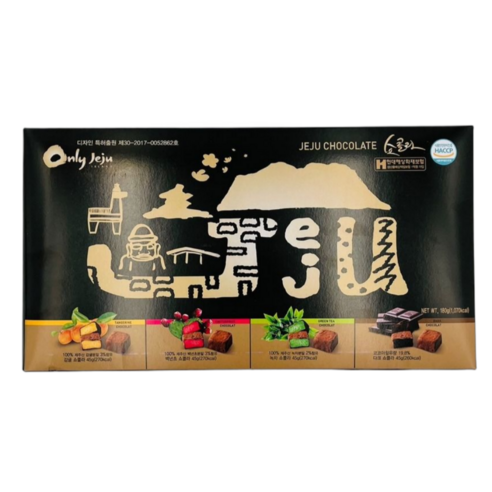 제주 초콜릿 쇼콜라 4가지맛 세트 감귤 백년초 녹차 다크 특산물
