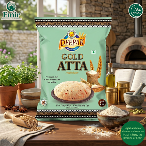 . Indian Deepak Gold Whole Wheat Atta Premium Flour Fresh Quality 디팍 골드 통밀 아타 프리미엄 인도 밀가루