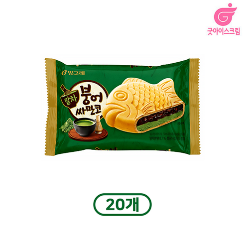 빙그레 말차 붕어싸만코, 20개, 150ml