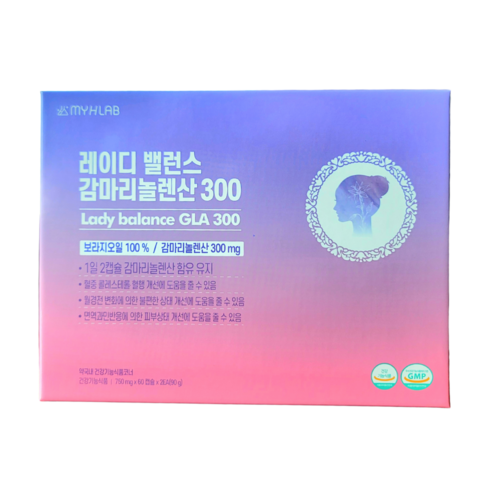 마이에이치랩 레이디 밸런스 감마리놀렌산 300 750mg x 60캡슐 x 2EA (원산지: 국내산)