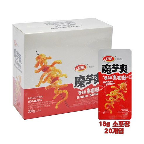 웨이롱 향라맛 곤약 한박스 18G씩 총360G 라티아오 중국간식 중국식품