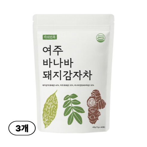 차의민족 여주 바나바 돼지감자차, 40개입, 3개