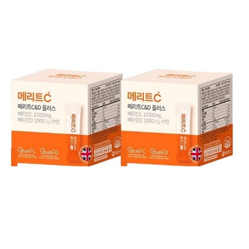 메가도즈 비타민C 메리트C&D 플러스 비타민C 2000mg 비타민D 1000IU + 아연 비타민CD