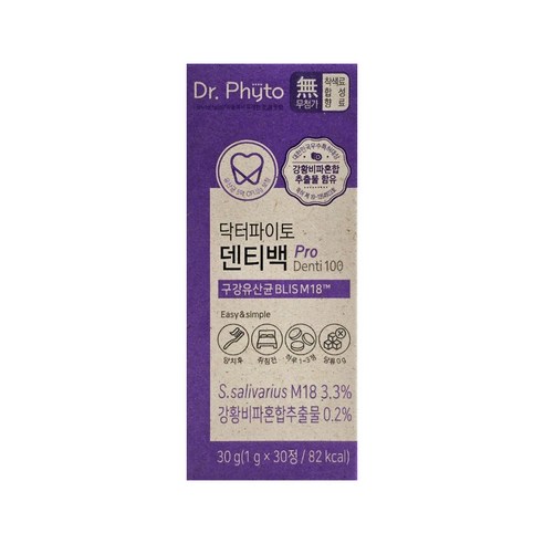 닥터파이토 덴티백 구강유산균 1g x 30캡슐. YG
