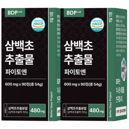 삼백초 추출물 파이토엔 식약청 HACCP 비디피랩 100% 정품 인증, 2개, 90정