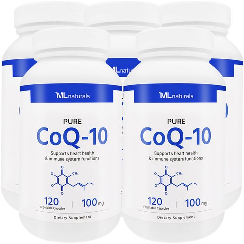 [미국번개배송] 착한명품 마이라이프 내추럴스 퓨어 코큐텐 100mg 120 야채캡슐 5병