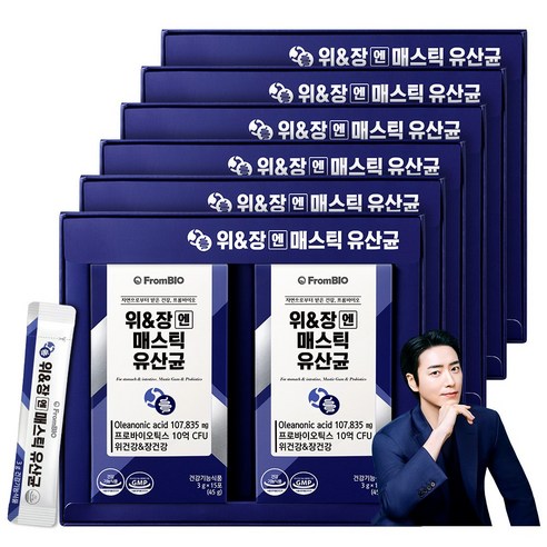 [본사기획세트]위&장엔 매스틱 유산균 위건강 매스틱검 프로바이오틱스, 30회분, 45g, 6세트