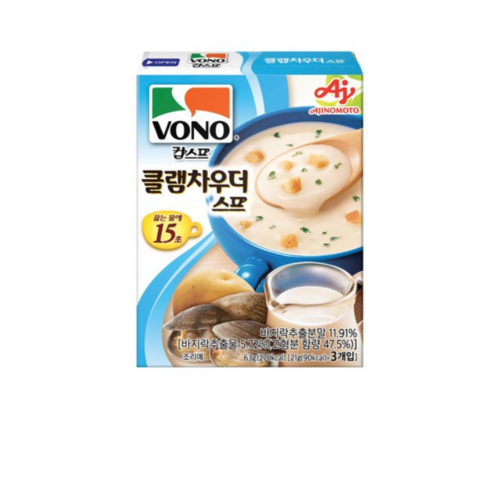 보노스프 클램차우더 스프 3p, 63g, 28개