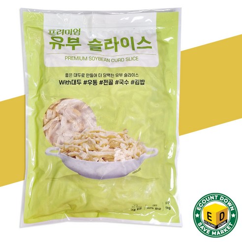 프리미엄 냉동 유부 슬라이스, 1개, 1kg