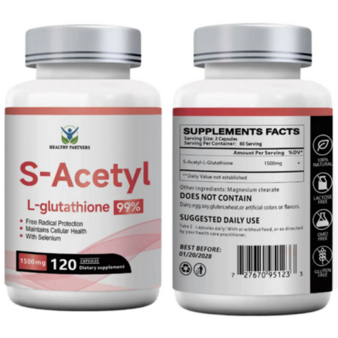 고함량 S 아세틸 L 글루타치온 1500mg NAC 대체성분, 1개, 120정