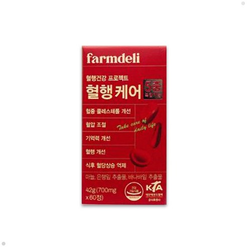 팜델리 혈행케어 국산 마늘추출물 영양제 바나바잎 은행잎 혈압 혈당 콜레스테롤 기억력 혈행 개선