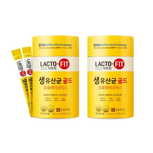 종근당건강 락토핏 생유산균 골드, 100g, 2개