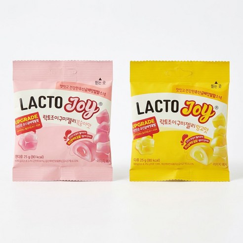 락토조이 구미젤리 복숭아맛 + 망고맛 600g, 25g, 18개