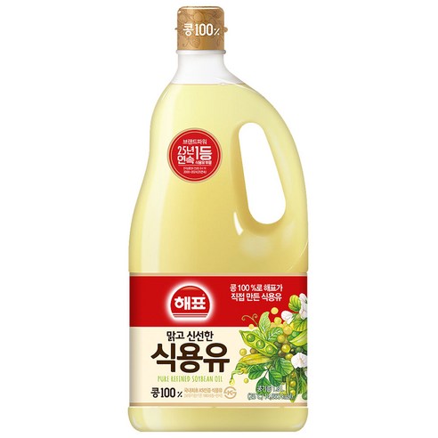 해표 콩기름 식용유, 1.8L, 3개