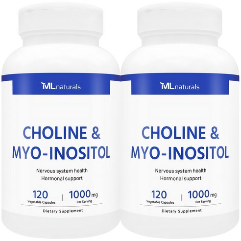 [미국빠른직구] 신제품 마이라이프 내추럴스 콜린 & 미오-이노시톨 1000mg, 2개, 120정