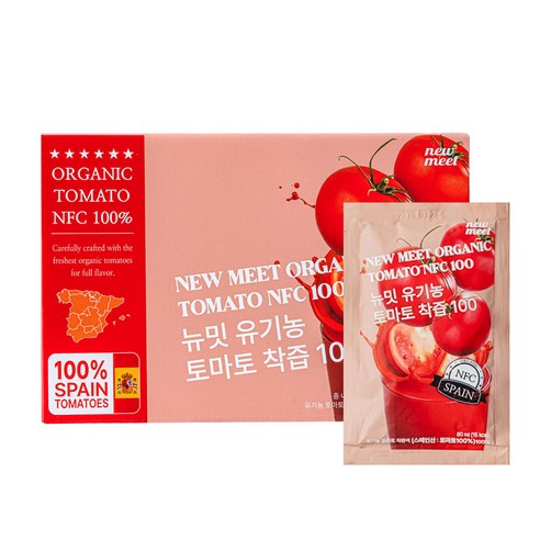 [공식판매처]뉴밋 유기농 토마토즙 100% NFC 생착즙 무설탕 무첨가 토마토주스, 토마토쥬스