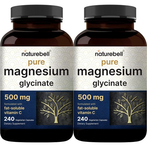 네이처벨 마그네슘 500mg 240정 1팩 Magnesium Glycinate Capsules 500mg | 240 Count, 100% Chelated