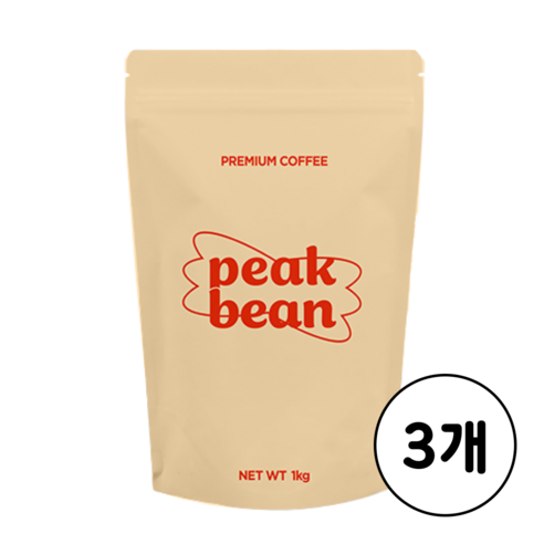 피크빈 고소한 넛넛 블렌드 커피 원두, 3개, 1kg, 홀빈(분쇄안함)