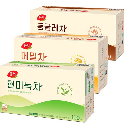 동서 현미녹차100T+둥글레차100T+메밀차100T 1.5ml