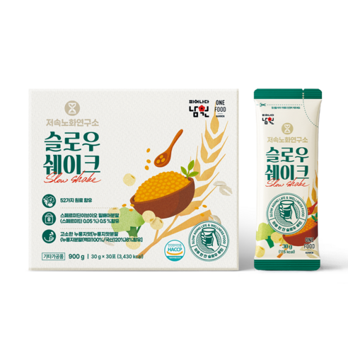 저속노화연구소 슬로우 쉐이크 선식 미숫가루 귀리 파로 렌틸콩 30포