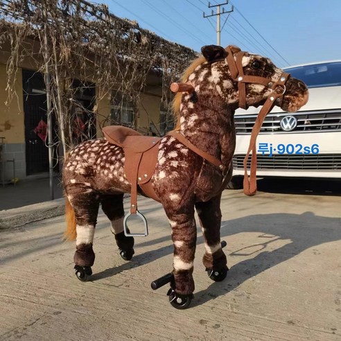 대형 말장난감 승마 경마 말타기 승용완구 흔들말 유니콘, 1개, 몽골 스포티드 말 (말)