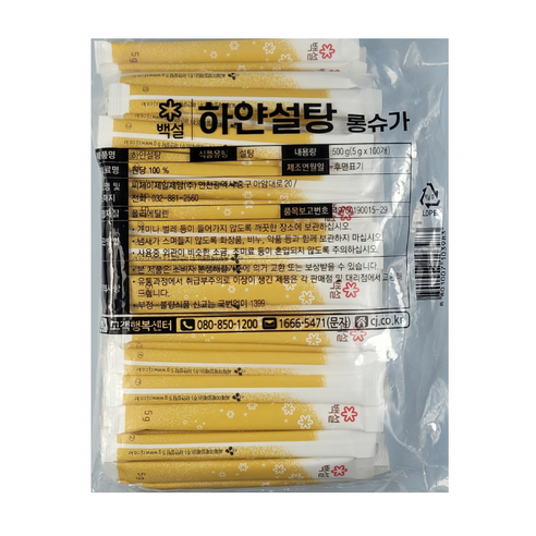 CJ제일제당 백설 스틱 롱슈가 스틱설탕, 500g, 1개