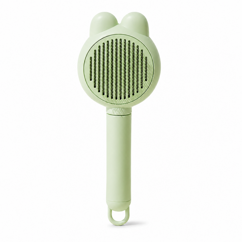 원터치 셀프클리닝 반려동물 그루밍 브러시 고양이 죽은털 속털 제거 장모용, 1개, 민트그린