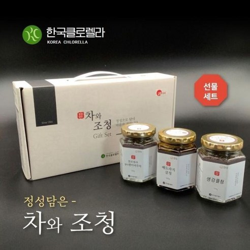 [한국클로렐라] 클로렐라 가득 차와 조청 선물세트
