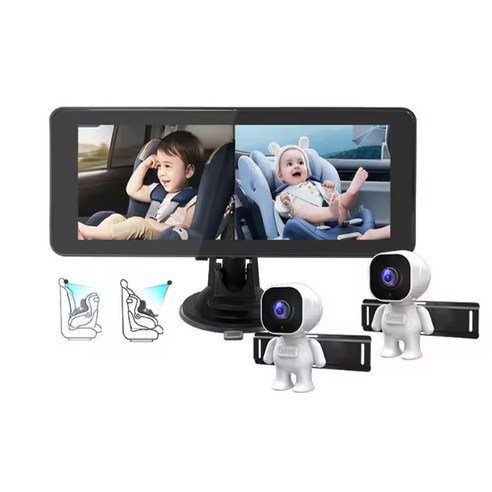 SAMFI 6.86인치 듀얼 카메라 차량용 베이비 모니터 분할 화면 AHD 화질 안전운전 간편설치
