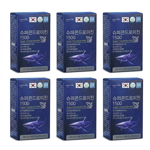 연골건강 [슈퍼 콘드로이친1500] 6개월분 사은품 바르미뜸 대용량 2통 증정, 6박스, 30정